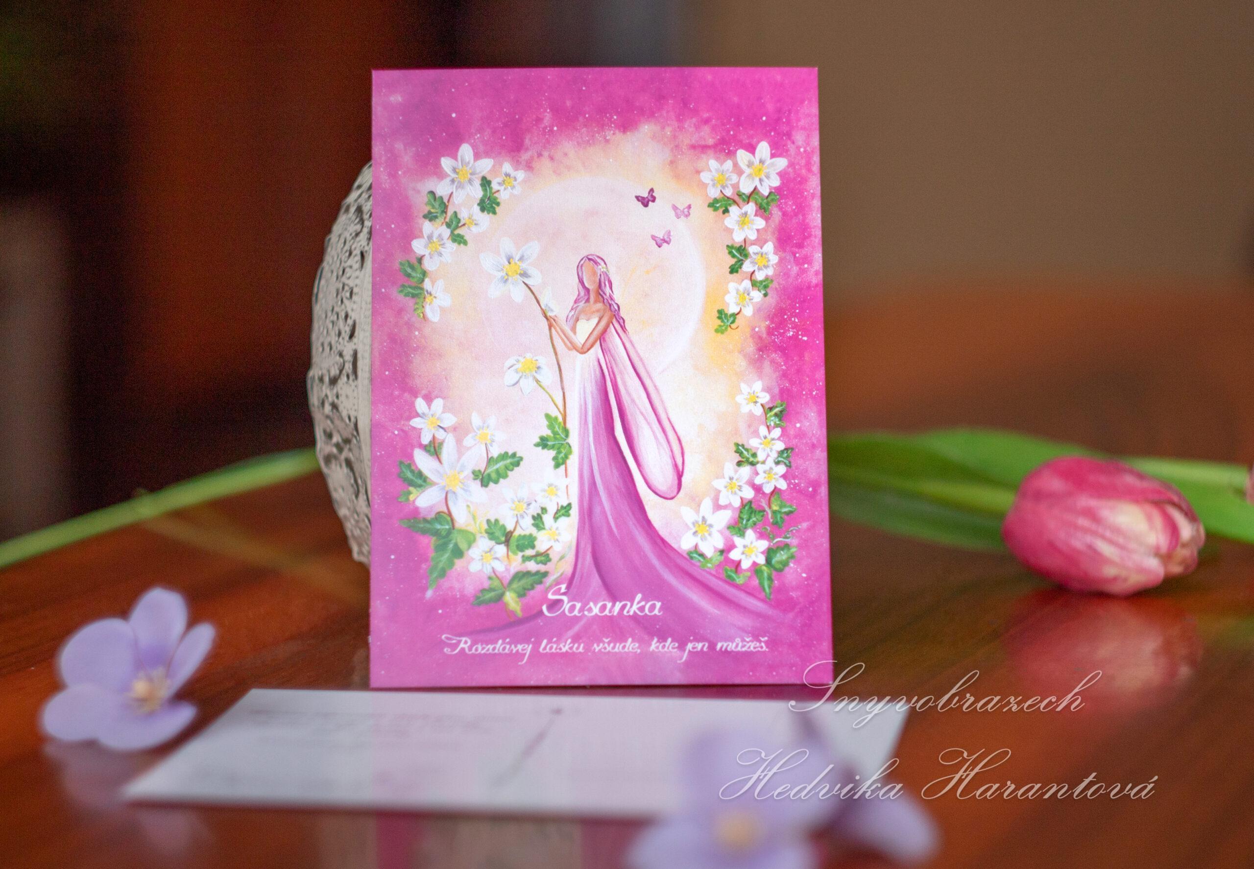 Jarní pohlednice - Sasanka s osobním vzkazem - Obrázek 2