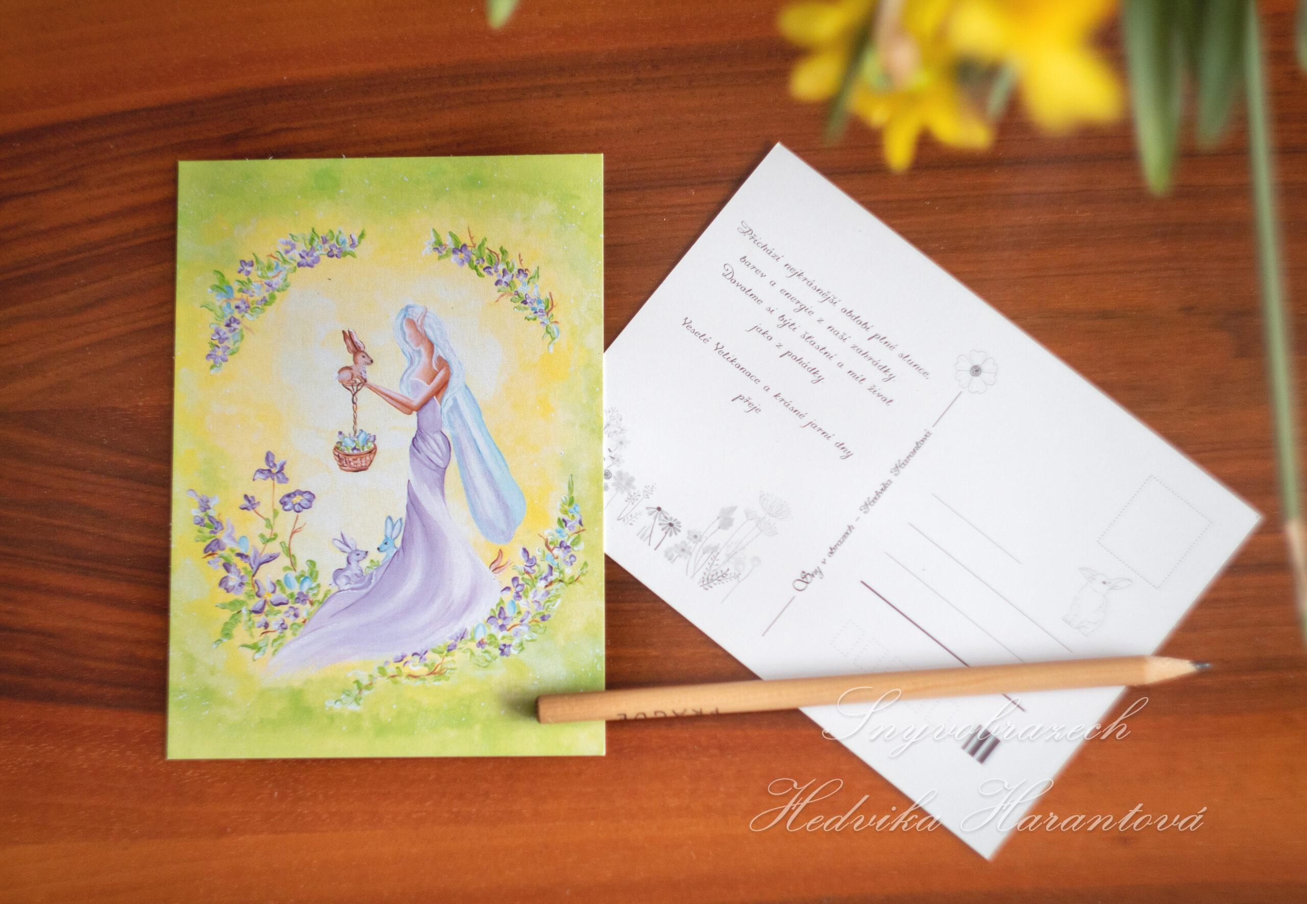 Velikonoční pohlednice - Zajíčková víla - Obrázek 3