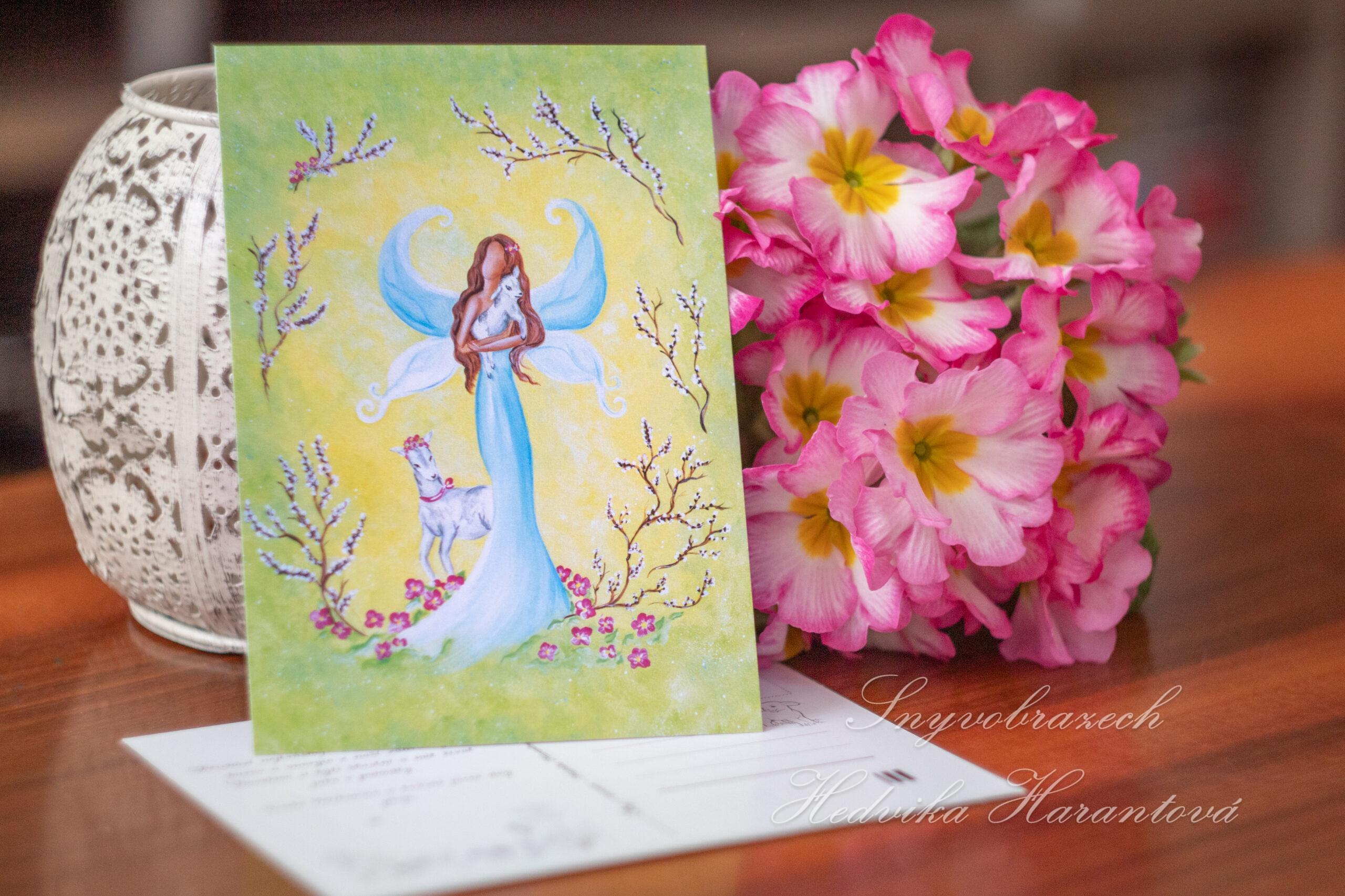 Velikonoční pohlednice - Beránková víla - Obrázek 3