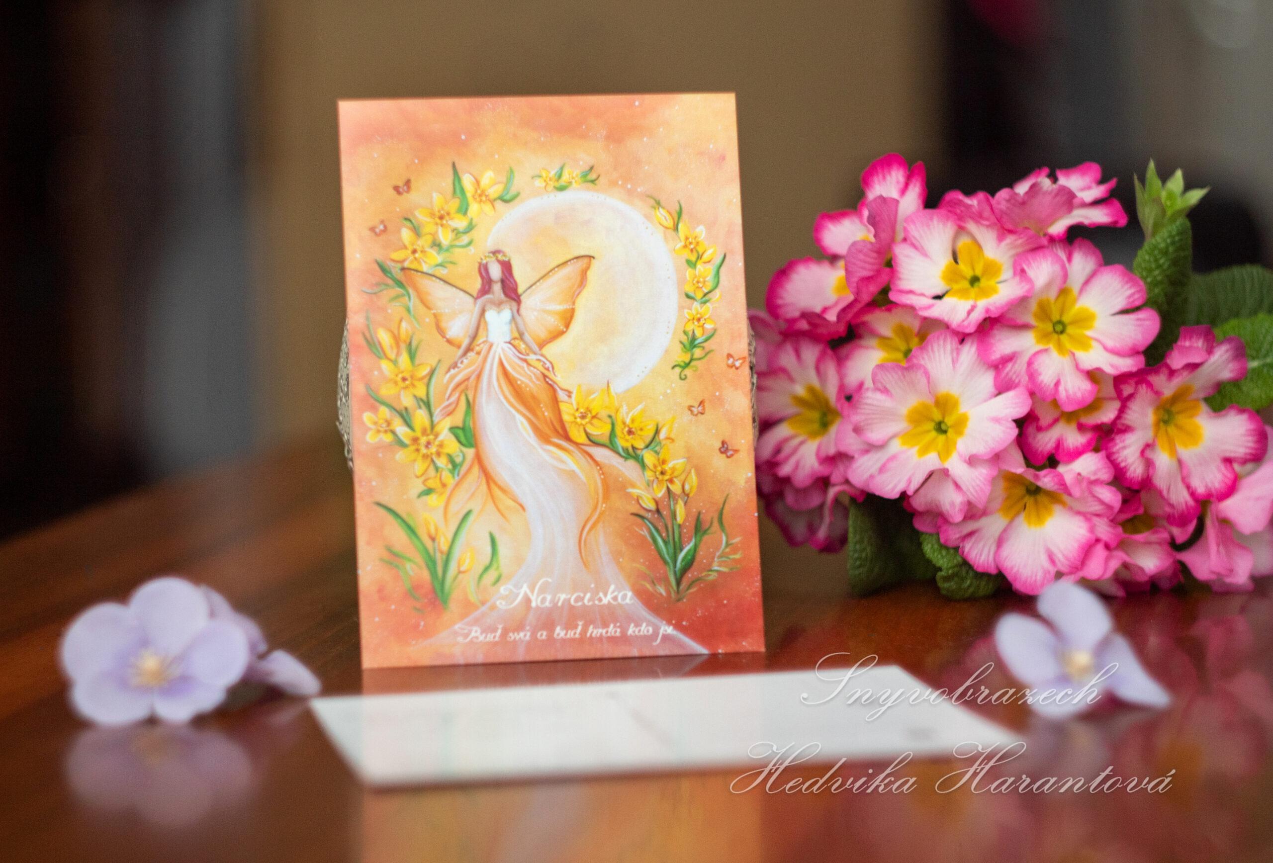 Jarní pohlednice - Narciska s osobním vzkazem - Obrázek 2