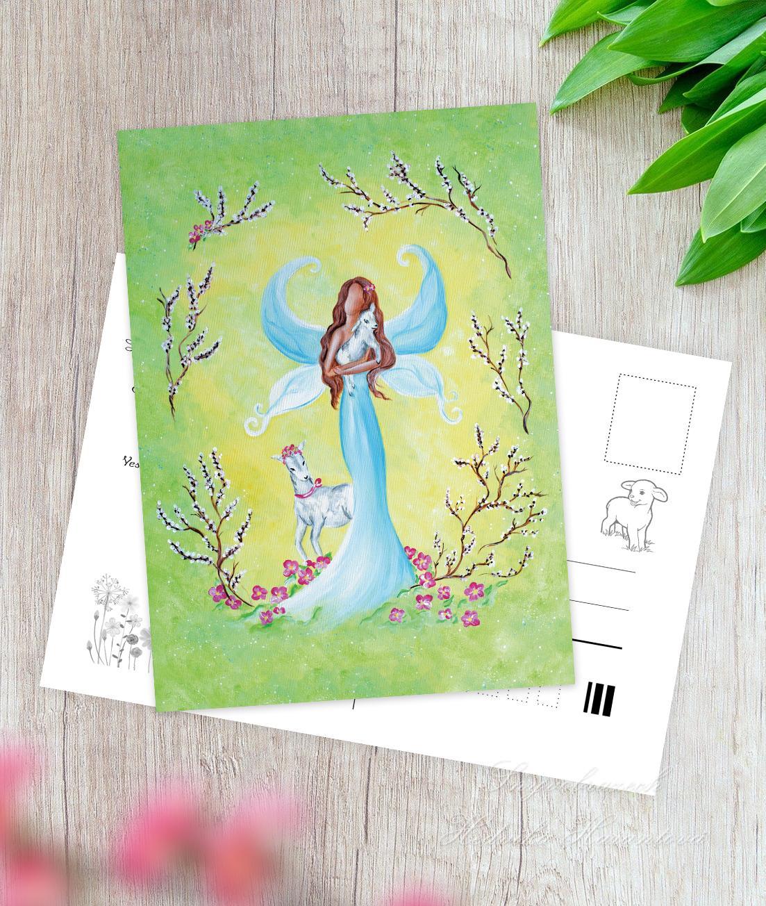 Velikonoční pohlednice - Beránková víla