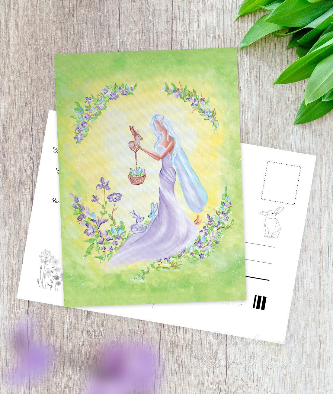 Velikonoční pohlednice - Zajíčková víla - Obrázek 2