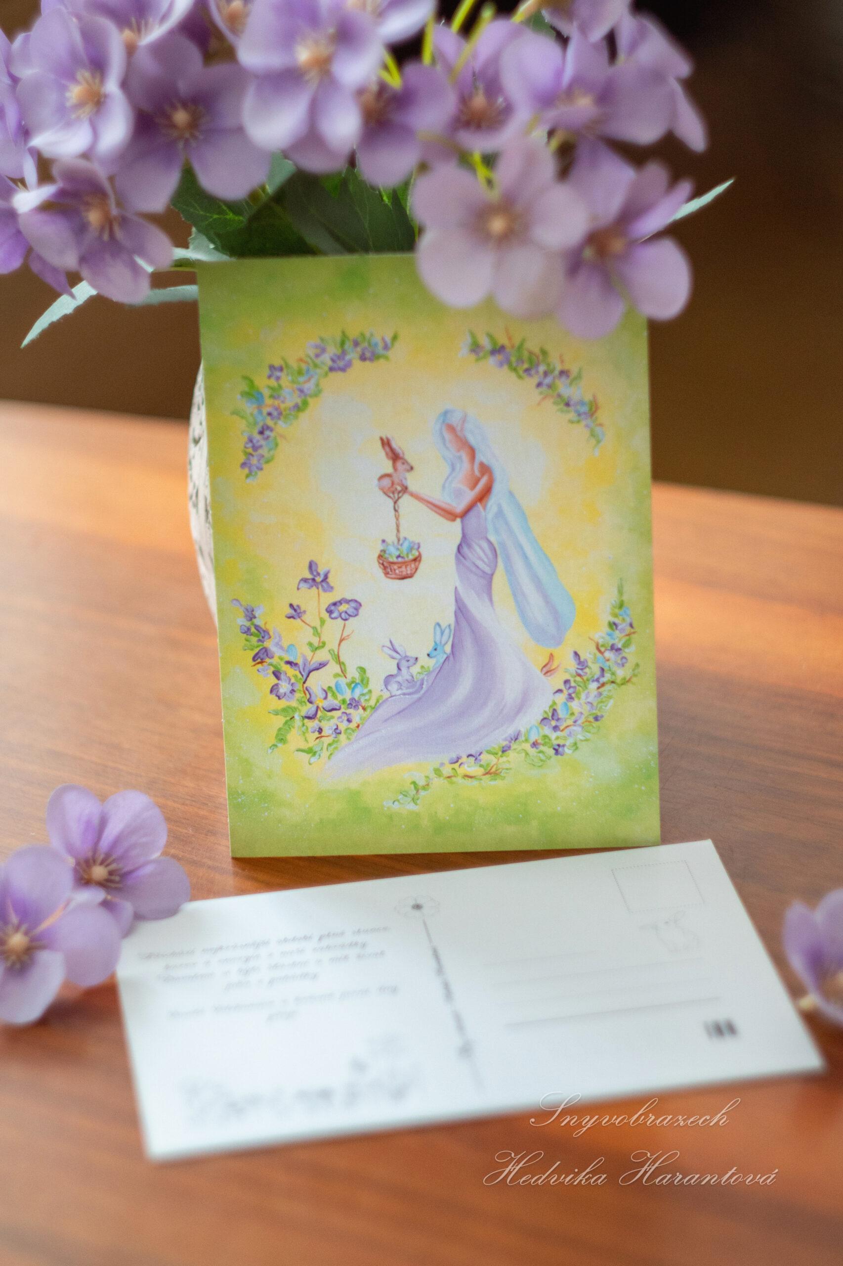 Velikonoční pohlednice - Zajíčková víla
