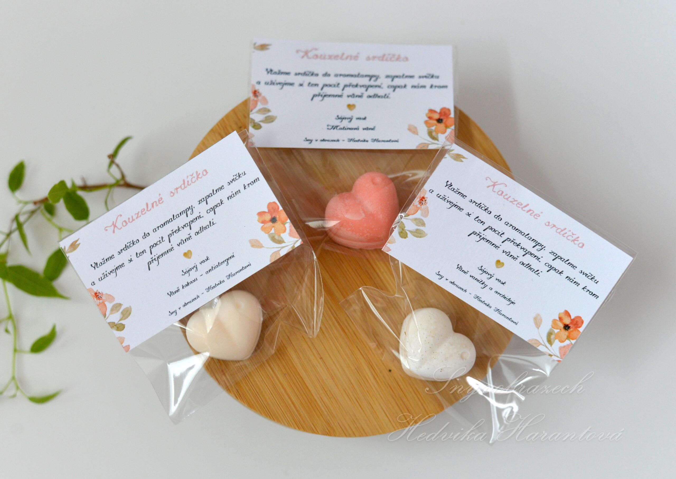 Kouzelné srdíčko s minerálem - Malina